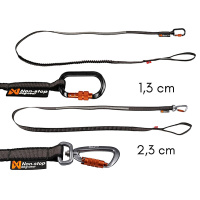Non-stop dogwear Hundeleine Touring Bungee in schwarz grau 2,0m - 13mm