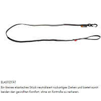 Non-stop dogwear Hundeleine Touring Bungee in schwarz grau 2,0m - 13mm