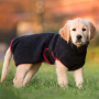 DryUp Trocken Cape Hundebademantel MINI für kleine Hunde in black schwarz 35cm Rückenlänge