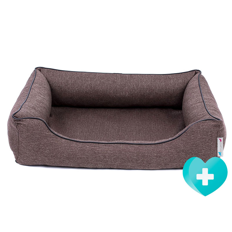 PITUPITA Ersatzbezug für das orthopädisches Hundebett MILA S  65 x 50 cm braun-schwarz