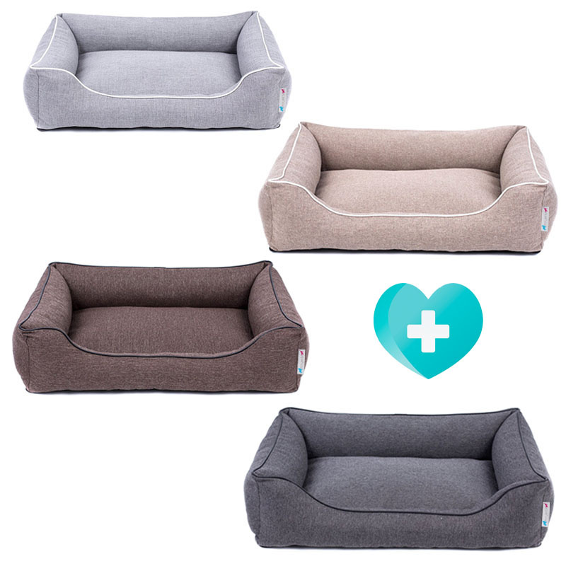 PITUPITA Ersatzbezug für das orthopädisches Hundebett MILA S  65 x 50 cm braun-schwarz