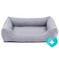 PITUPITA Ersatzbezug für das orthopädisches Hundebett MILA M  80 x 60 cm grau-weiss