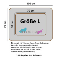 PITUPITA Ersatzbezug für das orthopädisches Hundebett MILA M  80 x 60 cm grau-weiss