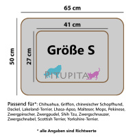 PITUPITA Ersatzbezug für das orthopädisches Hundebett MILA L  100 x 75 cm dunkelgrau-schwarz