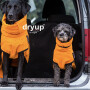 DryUp Trocken Cape Hundebademantel MINI für kleine Hunde in clementine orange 30cm Rückenlänge