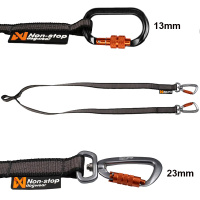 Non-stop dogwear Koppelstück Doppelleine Touring Double in schwarz grau M - 23mm breit