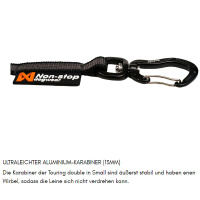 Non-stop dogwear Koppelstück Doppelleine Touring Double in schwarz grau M - 23mm breit