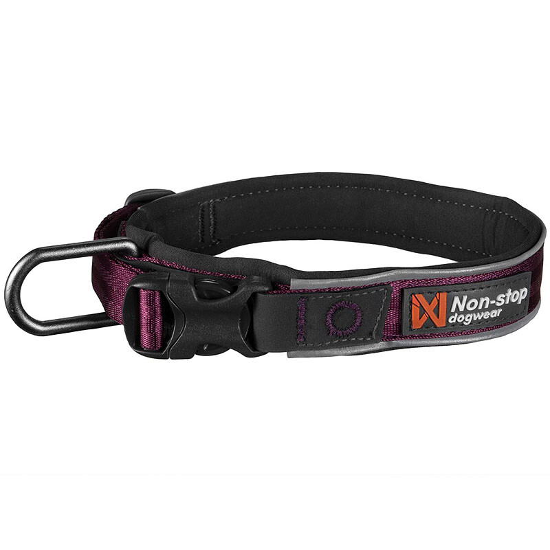 Non-stop dogwear Roam Halsband gepolstert und verstellbar in lila violett M   40-45 cm
