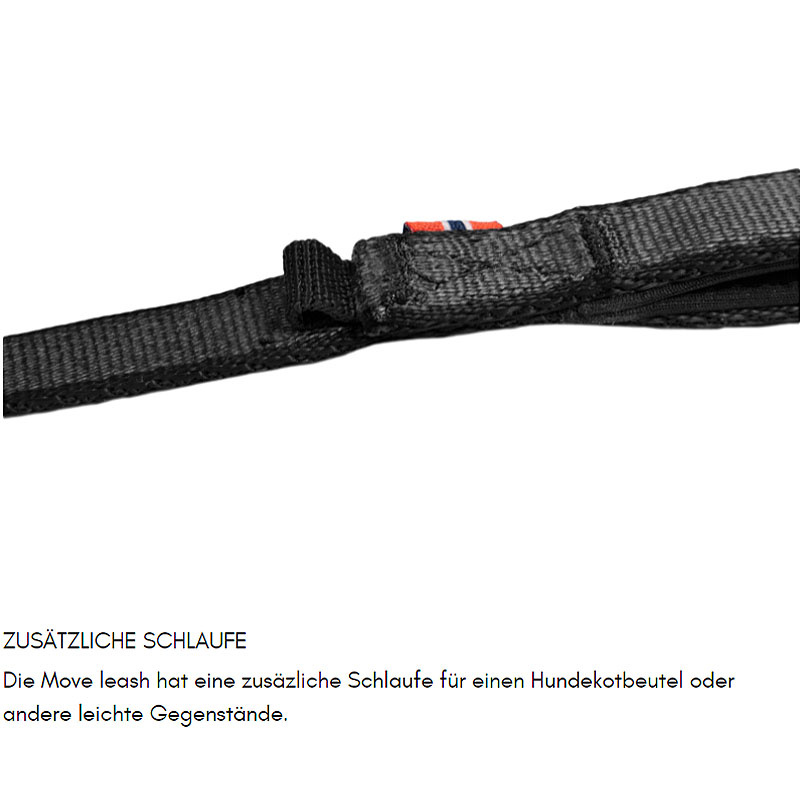Non-stop dogwear Move Leash robuste Hundeleine in 5 Farben schwarz 1.5m - 10mm breit