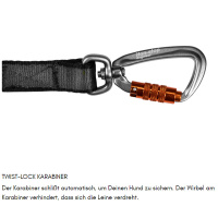 Non-stop dogwear Move Leash robuste Hundeleine in 5 Farben orange 1.5m - 10mm breit