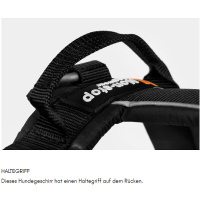 Non-stop dogwear Line Grip Brustgeschirr Hundegeschirr in schwarz mit Griff 7  Brust 61-92 cm