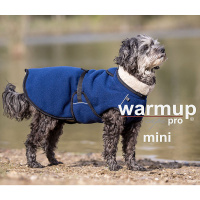 WarmUp Cape PRO Mantel MINI für kleine Hunde in blau dark blue 30cm Rückenlänge