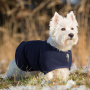WarmUp Cape CLASSIC Mantel MINI für kleine Hunde in dunkel blau 30cm Rückenlänge