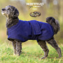 WarmUp Cape CLASSIC Mantel MINI für kleine Hunde in dunkel blau 45cm Rückenlänge