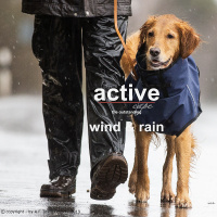 Active Cape wind & rain MINI Regenmantel für kleine Hunde in dunkel blau 40 cm Rückenlänge