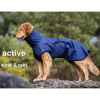 Active Cape wind & rain MINI Regenmantel für kleine Hunde in dunkel blau 45 cm Rückenlänge