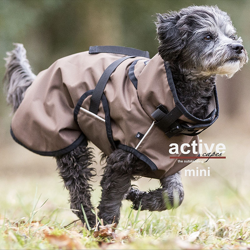 Active Cape light mini Mantel Übergangsmantel für kleine Hunde in braun 35cm Rückenlänge