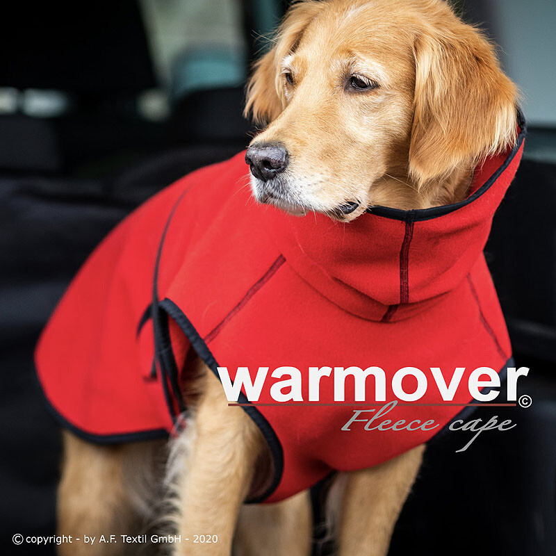 Warmover Cape Pullover für mitelgroße Hunde in rot XS     51cm Rückenlänge