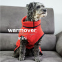 Warmover Cape mini Pullover für kleine Hunde in rot 30cm Rückenlänge