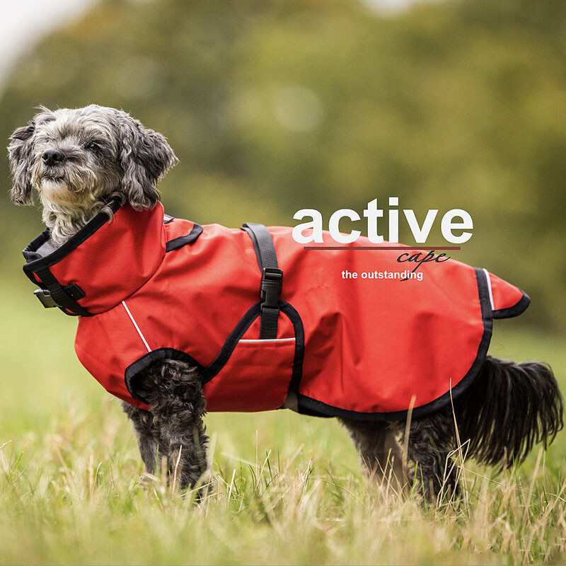 Active Cape light mini Mantel Übergangsmantel für kleine Hunde in rot 30cm Rückenlänge