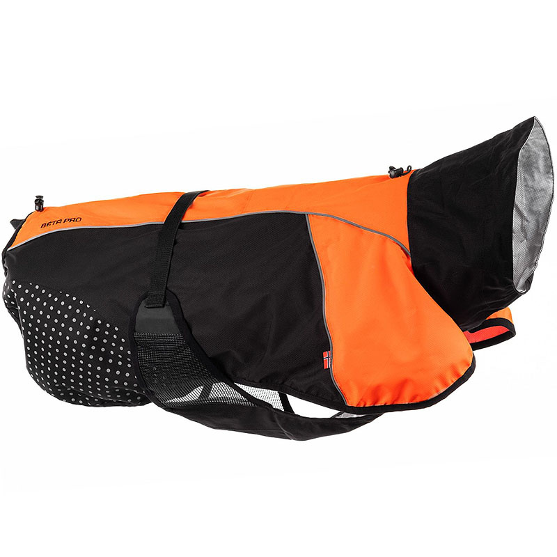 Non-stop Dogwear Regenmantel Beta Pro Raincoat in orange - schwarz Größe 24 | 19-22 cm