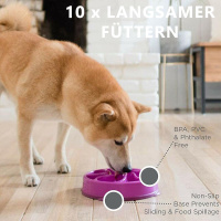 Outward Hound Anti Schling Napf Swirl in orange M - medium ø 21cm