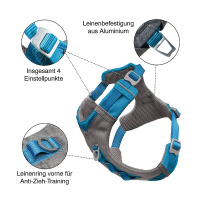 Kurgo Journey Air Brustgeschirr Hundegeschirr in blau XL | Brust 71-112cm | Hals 61-89cm