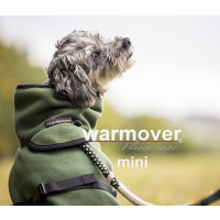 Warmover Cape mini Pullover für kleine Hunde in Piniengrün pine green 45cm Rückenlänge