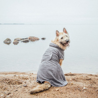 Rukka Pets Hundebademantel MICRO light in dunkelgrau S