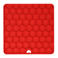 Eat Slow Live Longer Fun & Relax Schleckmatte Leckmatte mit Saugnäpfen ROT