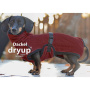 DryUp Trocken Cape Hundebademantel Trockenmantel  für Dackel in bordeaux rot