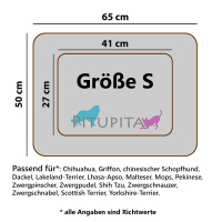PITUPITA Komfort Hundebett Wendebett DAMIR in grau dunkelgrau 4 in 1 S  65 x 50 cm | INNEN 41 x 27 cm