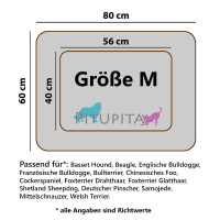 PITUPITA Komfort Hundebett Wendebett DAMIR in grau dunkelgrau 4 in 1 S  65 x 50 cm | INNEN 41 x 27 cm