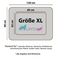 PITUPITA Komfort Hundebett Wendebett DAMIR in grau dunkelgrau 4 in 1 S  65 x 50 cm | INNEN 41 x 27 cm
