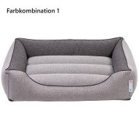 PITUPITA Komfort Hundebett Wendebett DAMIR in grau dunkelgrau 4 in 1 S  65 x 50 cm | INNEN 41 x 27 cm