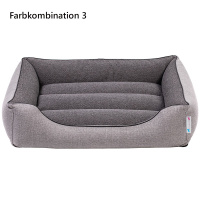 PITUPITA Komfort Hundebett Wendebett DAMIR in grau dunkelgrau 4 in 1 S  65 x 50 cm | INNEN 41 x 27 cm