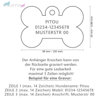 Anhänger Knochen groß Bronx Plattform inkl. Gravur