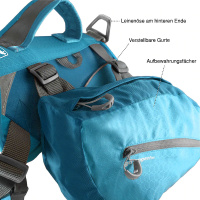 KURGO Hunderucksack Baxter in chilli barn red rot Hund 14-39kg
