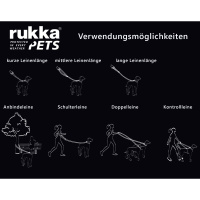 Rukka Bliss 3-fach verstellbare Hundeleine schwarz schwarz S