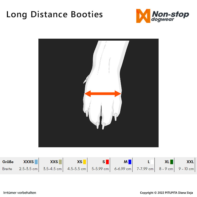 Non-stop dogwear Long Distance Booties Schuhe Pfotensocken 4-er Pack XXXS