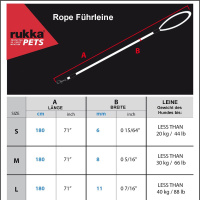Rukka Pets Rope Leine Führleine rund in schwarz L 11 mm ø