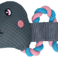 CoolPets Pull me! Crocky mit Tau Krokodil Wasserspielzeug mit Flamingomuster