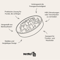 District 70 BAMBOO Dog Slow Feeder Anti Schling Napf  M ice blue blau