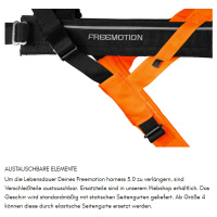 Non-stop dogwear Zuggeschirr Laufgeschirr Sportgeschirr Freemotion 5.0 schwarz orange Größe 9
