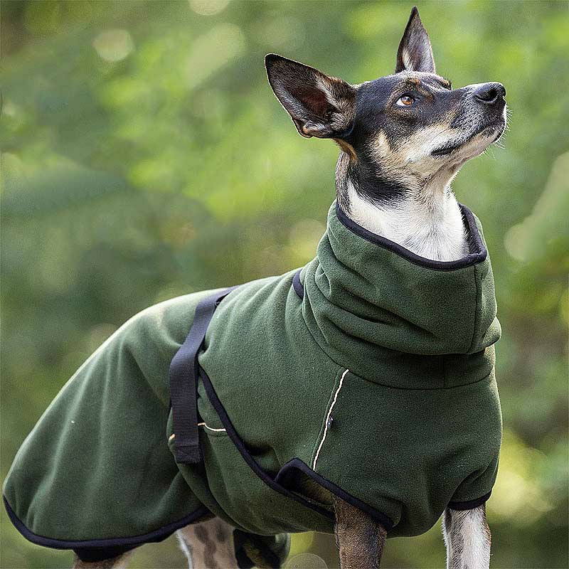 WarmUp Cape PRO Mantel für mittelgroße Hunde piniengrün moos L