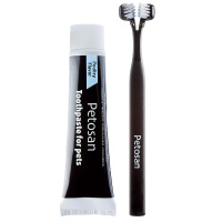 Petosan optimierte Zahnbürste mit Zahnpaste Set für Hunde  S