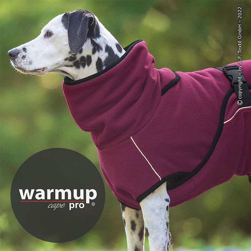 WarmUp Cape PRO Mantel für mittelgroße Hunde in bordeaux rot NEU