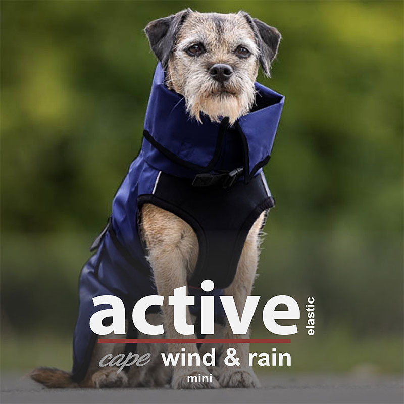 Active Cape Elastic wind & rain MINI Regenmantel für kleine Hunde in orange 45 cm