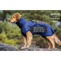 Active Cape Elastic wind & rain MINI Regenmantel für kleine Hunde in orange 45 cm