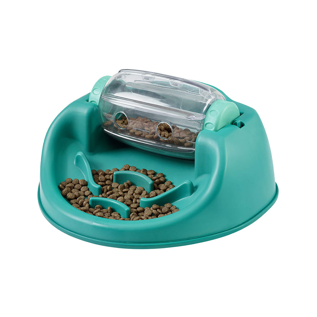 NINA OTTOSSON BY OUTWARD HOUND Spin N' Eat Dog Food Puzzle Feeder, Green 